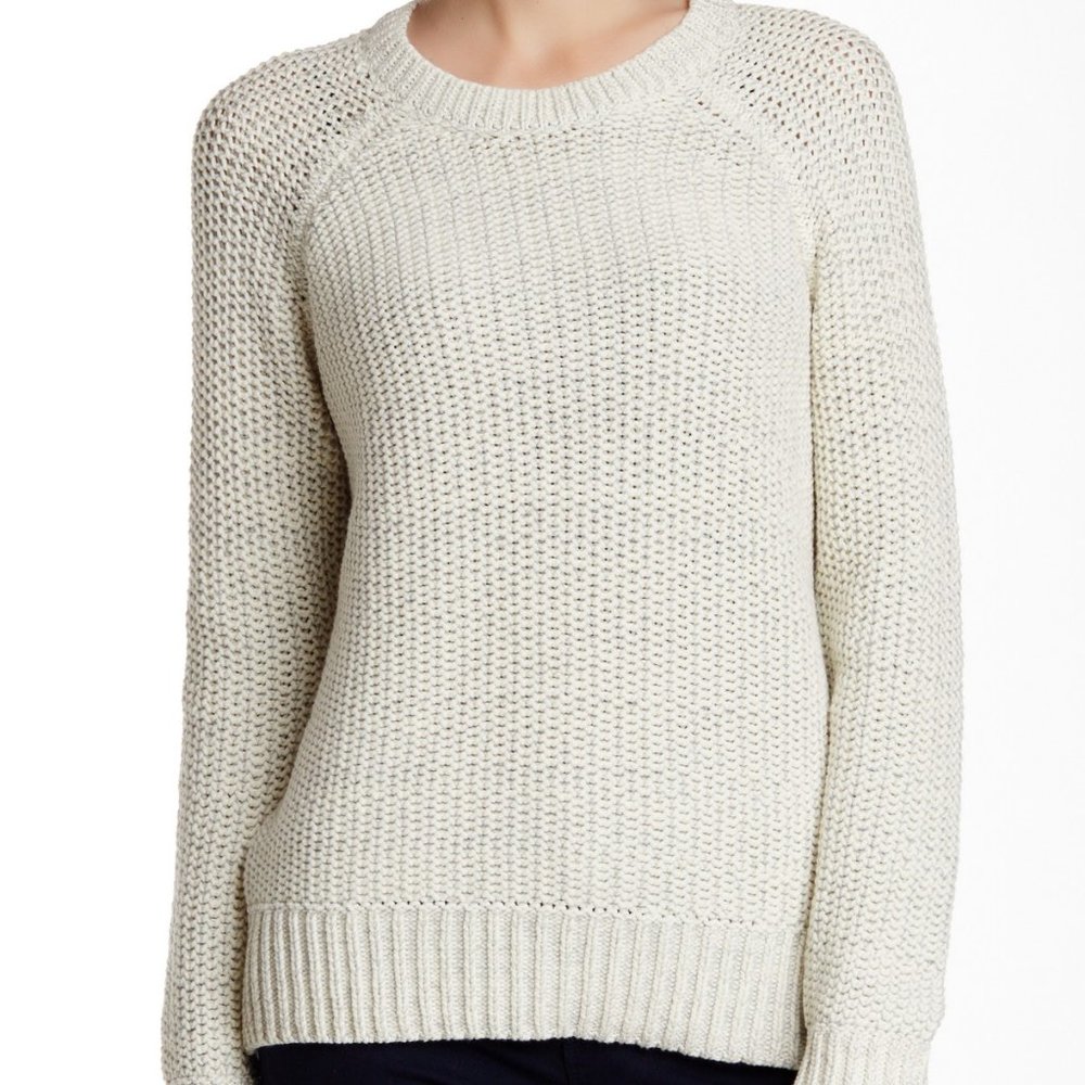 Vince Chunky Knit Pullover Sweater Crewneck Cream